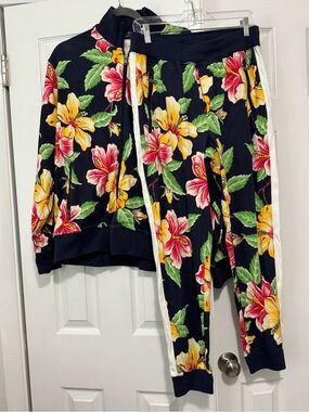 Polo by Ralph Lauren Navy Floral Track Jacket And Joggers Set